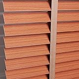Jalousien, Stützanpassung, horizontale Holzjalousien, Jalousien aus Holz, 50 mm, braune Holzjalousien mit Beschlägen, 60 cm / 80 cm / 100 cm / 120 cm / 140 cm breit