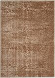 Luxor Living Shaggy Teppich Hochflor, einfarbig meliert, Flauschiger Hochflorteppich für Wohnzimmer und Schlafzimmer, Farbe:Taupe, Größe:100 cm rund