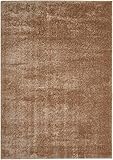 Luxor Living Shaggy Teppich Hochflor, einfarbig meliert, Flauschiger Hochflorteppich für Wohnzimmer und Schlafzimmer, Farbe:Taupe, Größe:100 cm rund