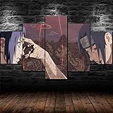Yywife Leinwanddrucke Kreatives Geschenk 5 stück Leinwand Bilder Moderne Wandbilder XXL Wohnzimmer Wohnkultur Gerahmte Naruto: Sasuke vs Itachi Malerei