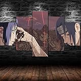 Yywife Leinwanddrucke Kreatives Geschenk 5 stück Leinwand Bilder Moderne Wandbilder XXL Wohnzimmer Wohnkultur Gerahmte Naruto: Sasuke vs Itachi Malerei