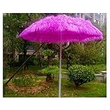 Hawaii Thatch Terrasse Tiki Stroh Regenschirm, Hula Thatched Sonnenschirm, Sonnenschutz, Café, Hostel Urlaub, Golf, faltbarer 8-Rippen-Gartenschirm, 150 x 200 cm, rose, umbrella