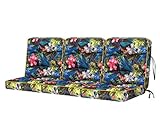 Bankauflage für Gartenmöbel, Gartenbank, Polsterauflage für Hollywoodschaukel, Auflagen für Gartenschaukelkissen, Sitzkissen, Stuhlauflage, Indoor/Outdoor - Bunte Bläter - 180 cm (3 x 60 cm)