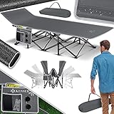 KESSER® Campingbett Feldbett Klappbar Klappbett Campingliege inkl. Tragetasche + Seitentasche 190 x 67 x 35cm bis 250kg Belastbar Metallrohr 600D Oxfordgewebe Stabiles Tragbar Liege Reise Bequem