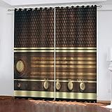 DANLIM Verdunkelungsvorhang Kinderzimmer Vorhänge Blickdicht 150X160cm (BxH) Gardinen Mit Ösen 2Er Set, 3D Retro-Spieler Muster Thermovorhang Für Schlafzimmer Küche Fensterdekoration