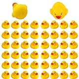 SAVITA 50 Stück Badeente Gummiente Quietscheente Badespielzeug für Kinder Float and Squeak Mini Gelbe Ente Badewannenspielzeug für Dusch Geburtstags Partyartikel