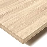 POKAR Tischplatte 2,5 cm Massiv Schreibtischplatte Bürotischplatte für Schreibtisch, Esstisch FSC-zertifizierte, Eichen Sonoma, 160 x 80 x 2,5 cm