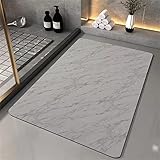 Badezimmerteppich, Badematte Rutschfest, Duschmatte Rutschfest, Duschvorleger, Badvorleger Badteppich Rutschfest Waschbar Teppich Badezimmer, Bathroom Mat, Bath Mat Mats, Bad Teppich, Grau-80x120cm