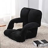 Faules Sofa mit Armlehne, Memory Foam Folding Adjustable Gaming Floor Sofa Chair Stabiler Metallrahmen Couch Bett zum Sitzen, Schlafen oder Spielen (Color : Light Grey)