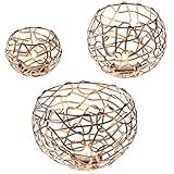 Coolty Kerzenständer, 3 Größen Metall Kerzenhalter für Zuhause, Tischregal, Kaminsims, Moderne Dekoration, Hochzeit, Party, Festival, Abendessen, Dekoration, Gold (3 Stück)