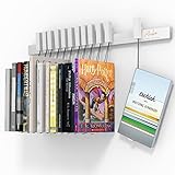 PHIBA 2in1 Bücherregal - Einzigartig [Nachhaltig] Innovativ - Wandregal mit Lesezeichen | Schmales Regal für Bücher | Buchregal aus Holz Weiß