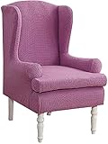 IMYOGI Hochelastische Sofabezüge, 2-teilig, elastisch, für Ohrensessel, Sofa, Sofabezug, Möbelschutz, weicher, elastischer Boden, Spandex-Jacquard-Stoff, klein, quadratisch, lila