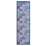 wunderlin Läufer Flur Teppich Küche Collection Waschbarer Modernes Design, Wertvoll Verwenden Für Teppichlaeufer, rutschfest und Küchenläufer | Nützlich Küchenteppich Waschbar (Small Tiles, 60x200)