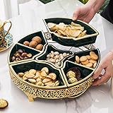 AOOSIR Obstschale Dekoschale 7 Zellen Getrockneter Obstkorb mit Deckel, gesunde Gourmet-Snackbox, Lebensmittelablage, großartig for Geburtstag, Thanksgiving, Weihnachten Obst Snacks Servieren