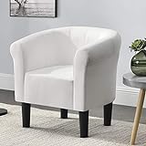 [en.casa] Sessel 70x70x58cm Weiß Kunstleder Clubsessel Relaxsessel