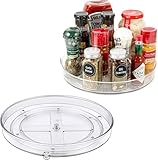 vvhippo 2 Stück Lazy Susan drehteller Kühlschrank, Gewürzhalter drehbar Küchen Organizer Aufbewahrung, Küchenregal Drehplatter für Organizer für Öl Salz Gewürze Gewürzflaschen (27+23,5cm)