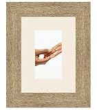 RK Cadres Bilderrahmen multivues Nicht-gerade Weiss 1 Foto(s) 8x13 Passepartout Schrägschnitt, Wand Bilderrahmen 13x18 cm Natürliche Beige, 3.5 cm Breiten Holzleisten