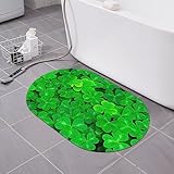 NOGRAX Grünklee bedruckte Kieselgur-Matte, rutschfest, schnell trocknend, Bodenmatte, saugfähige Passform, Untertürmatte für Badezimmer, Badewanne, Dusche, 39,9 x 60 cm