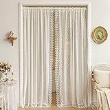 Mode Französisch Floralen Gestickten Schiere Voile Vorhang Volant für Fenster, Stabtasche Fenster Behandlung Scheibengardine Drape für Schlafzimmer Wohnzimmer Balkon, 1 Panel (Size : W160xH240cm/63x9