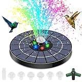Carastek 4W Solar Springbrunnen für Außen, Springbrunnen Solar, Solar Teichpumpe mit 8 Effekte Solar Wasserpumpe Solar schwimmender Fontäne Pumpe für Garten,Vogel-Bad,Teich,Fisch-Behälter