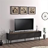 [en.casa] TV Board Oppdal Lowboard 45 x 154 x 37 cm Fernsehtisch TV-Schrank Anthrazit/Walnuss