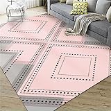 Kunsen wohnaccessoires Abstrakte Geometrie Anti Rutsch und Anti Fouling Tisch esszimmer Teppich Pink landhausstil deko babyteppich tepiche für Wohnzimmer 80X140CM