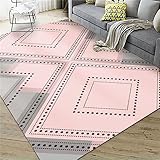 Kunsen wohnaccessoires Abstrakte Geometrie Anti Rutsch und Anti Fouling Tisch esszimmer Teppich Pink landhausstil deko babyteppich tepiche für Wohnzimmer 80X140CM