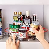 Famhap Drehteller Kühlschrank Organizer Lazy Susan 23,5cm, Küche Gewürzregal Snurrad Drehplatte, Drehbares Organizer für Gewürze und Backzutaten, Organizer Drehteller