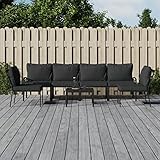 Yolola Lounge gartenmöbel Set Aluminium 7-teilig gartenlounge Aluminium Gartensofa Aluminium Gartenmöbel, Loungemöbel Terrasse Gartenlounge, Eckmodul-mit Grauen Kissen -7-TLG