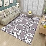 RUGMRZ Auslegware Teppichboden 200 x 300 cm Graue geometrische Design Schlafzimmer Teppiche im modernen Stil langlebig Büroteppich