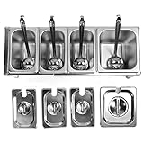 Emoshayoga Marmeladentopfhalter, Gewürzspender, kein Schweißen, verstellbare Fußpolster aus Edelstahl, teleskopisch, für Milchteeladen(Nr. 5 1 Stück 2,2 l 3 Stück 1,6 l)