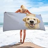 Strandtuch Himmelblauer Golden Retriever Mikrofaser Handtuch Strandlaken GrößE Handtuch Schnell Trocknen Strandhandtuch Herren Frauen BadetüCher, HandtüCher, StrandtüCher 80x160cm