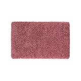 WohnDirect Premium Hochflor Badezimmerteppich Rosa • Rutschfester & Extra Flauschiger Badvorleger • Badteppich, Badematte 50 x 80 cm