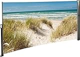 Seitenmarkise Sichtschutz Fotodruck Strand Düne Meer Ostsee Windschutz rechts 160x300 cm
