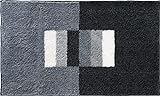 Erwin Müller Badematte Korfu, Badteppich rutschhemmend grau Größe 80x140 cm - für Fußbodenheizung geeignet, flauschig weich (weitere Farben, Größen)