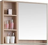 Spiegelschränke Badezimmer-Wand-Kosmetikspiegel mit Regal, wasserdichter Badezimmer-Wandschrank (Farbe: Weiß, Größe: 70 x 70 x 12 cm) (Holzfarbe: 60 x 70 x 12 cm)