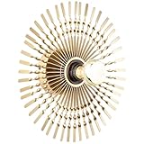 Wandlampe - Dekorative Wandleuchte innen mit spektakulärem Lichteffekt - Ø 33cm, E27 Fassung für max. 52W Leuchtmittel - Metall, gold