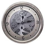 QQLADY Große Wanduhren, Industriell für Wohnzimmer, Moderne, handgefertigte Uhren, lautlos - Kupferuhr, personalisierte Uhr