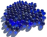 FAIRY TAIL & GLITZER FEE Glaskugeln Durchsichtig Blau 16mm 500g Murmeln Murmel Dekokugeln Glas Kugel, Weiß