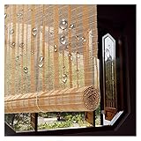 Bambusrollo Rollo Verdunkelungsrollo Wasserdichte Außenterrassen-Rollos, Außenveranda-Pergola-Rollos mit Haken, Fensterrollo, 60cm/80cm/100cm/120cm/140cm/150cm/160cm breit ( Size : 140x260cm(55.1'x102