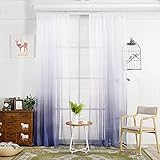 RIJPEX Fashion Shadow Purple Sheer Vorhang, Semi-Sheer Vorhänge, Gradient Fenster Behandlung Rod Pocket Vorhänge Dekorative Vorhänge Für Mädchen Kinder Schlafzimmer-Lila a 100X270Cm (39X106Inch)