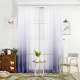 RIJPEX Fashion Shadow Purple Sheer Vorhang, Semi-Sheer Vorhänge, Gradient Fenster Behandlung Rod Pocket Vorhänge Dekorative Vorhänge Für Mädchen Kinder Schlafzimmer-Lila a 100X270Cm (39X106Inch)