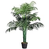COSTWAY Zimmerpalme Palme Kunstpflanze Kunstbaum Zimmerpflanze Dekopflanze künstlich 110cm hoch
