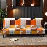 Hiseng Sofabezug 3 Sitzer Ohne Armlehne, Moderner Druck Clic Clac Sofahusse Stretch Schutzhülle Protector Bettcouch Schonbezug Couch überzug Sofabettüberzug (155-185cm,Nordischer Stil 2)
