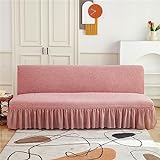 YSLLIOM Armless Sofa Cover All-Inclusive-Universal Sleeve Stretch Sofa Freigabe Full Cover Folding Sofa-Bett-Abdeckung (Rosa,190-210cm)