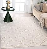 the carpet Knight Eleganter, Hochwertiger, Wohnzimmer Teppich, Softer Kurzflor, 3-D Effekt, Glänzende Design-Elemente, Hoch-Tief Struktur, Beige, 160 x 230 cm