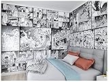 Torchic Tapeten Cartoon Anime Attack on Titan Schwarz-Weiß-Schlafsaal Kinderzimmer Schlafzimmer Wohnzimmer Esszimmer Nachttisch Hintergrund Wand Comics-352 * 250(W*H)