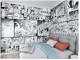 Torchic Tapeten Cartoon Anime Attack on Titan Schwarz-Weiß-Schlafsaal Kinderzimmer Schlafzimmer Wohnzimmer Esszimmer Nachttisch Hintergrund Wand Comics-352 * 250(W*H)