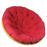 erddcbb Dickes Nest Papasan Hängende Ei Hängematte Stuhlkissen ohne Ständer, Wiege Stuhlauflagen Abgerundete Baumwolle getuftet Dickes bequemes übergroßes Bodenkissen Indoor - rot Durchmesser110 cm