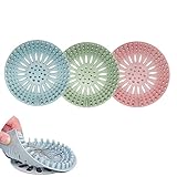 USTNIR Universal Abflussstopfen, 3 Pack, Waschbeckenstöpsel mit Haarsieb Funktion, Badewannenstöpsel und Haarsieb, Badewannenstöpsel Gummi, Abfluss Stöpsel Badewanne und Waschbecken